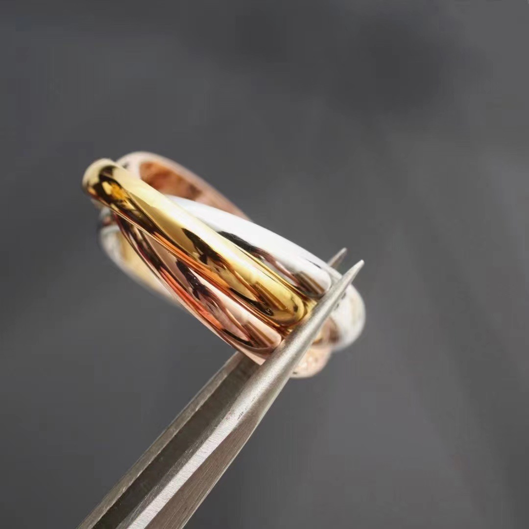 Street Occasion Titanium Steel Material Ins Style Geometric Titanium Steel Plating Rings