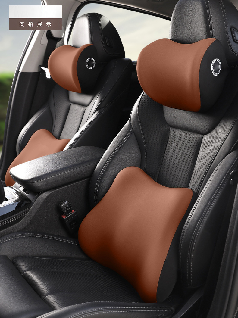 Car Headrest and Lumbar Support Memory Foam Pillow, Enlarged and Heightened, Neck Pillow, Shoulder Pillow, Car Support Pillow with Custom Logo