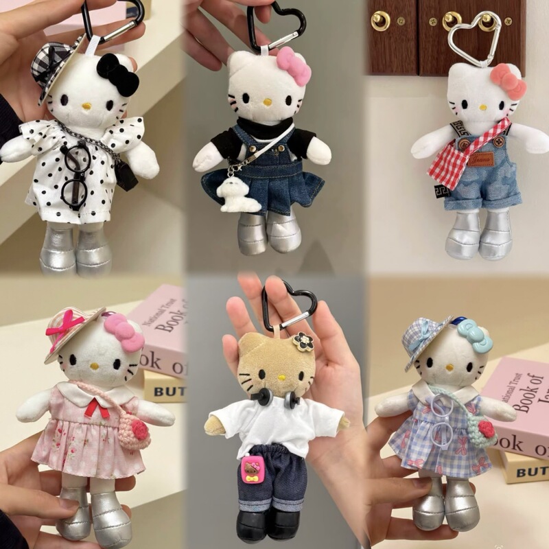 Cartoon Long-Legged Hello Kitty Pendant Doll Costume Toy Bag Charm Student Gift Plush Toy Pendant