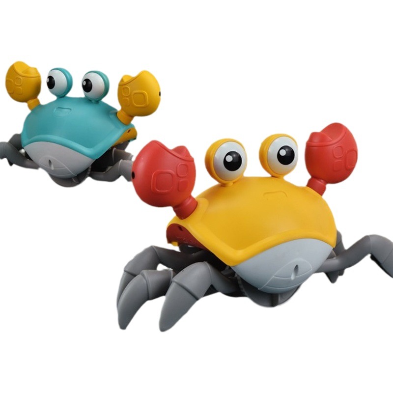 Electric induction crab automatic obstacle avoidance 0-1 year old baby learn to climb toy net red sound and light usb charging escape crab