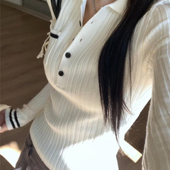 白色针织打底衫女装开春季洋气内搭独特绝美小上衣漂亮穿搭高级感