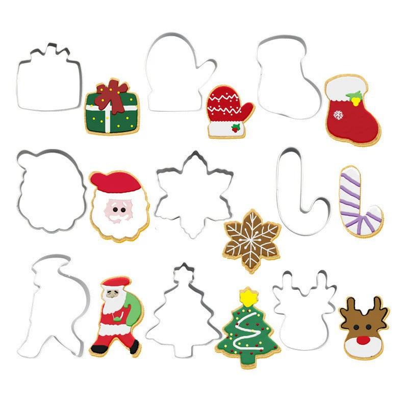 Рождественская серия форма для печенья из нержавеющей стали DIY инструмент для формирования торта CUTTER посуда для выпечки костюм C