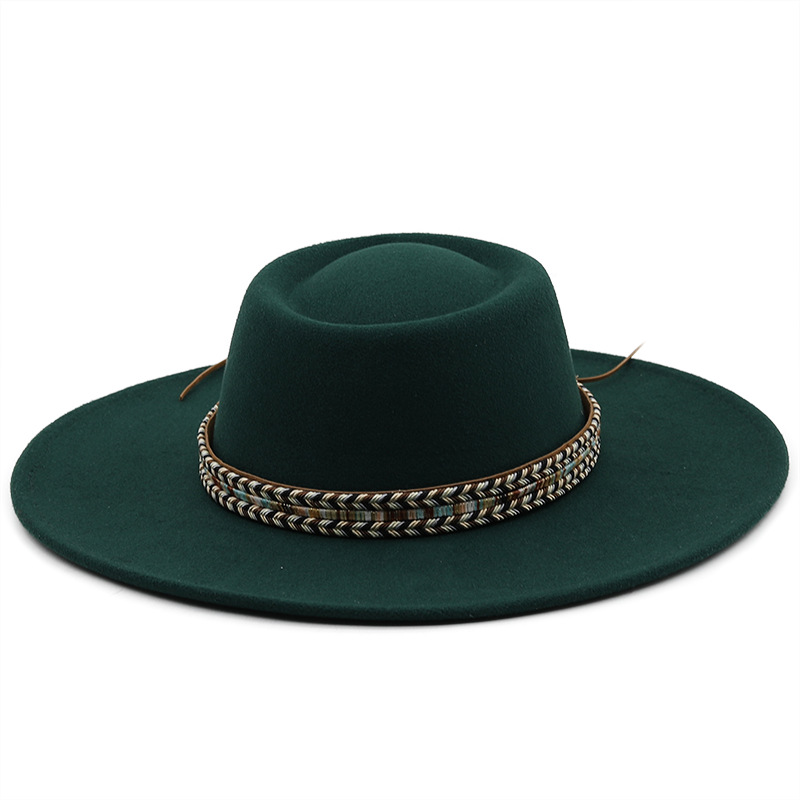 Fashion Ethnic Autumn And Winter Men's And Women's Couple Broad-brimmed Hat display picture 4