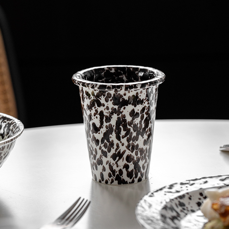 Ins風輸出欧米エナメル彩墨陶磁器食器セット茶碗皿牛乳カップコーヒーカップコップコップ|undefined