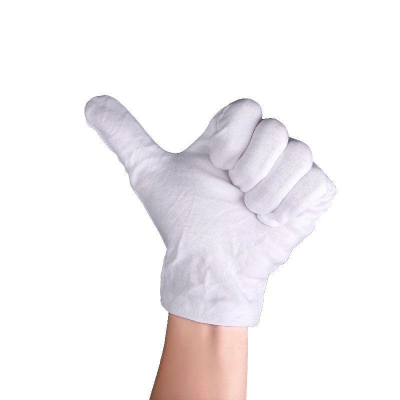 厂家直销纯棉加厚白手套劳保手套吸汗防滑作业手套白色礼仪棉手套