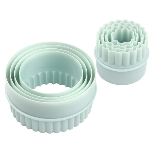 Baking mold set of 8 pieces, plastic round two-purpose cookie stamp, fondant cake mold, dumpling skin mold