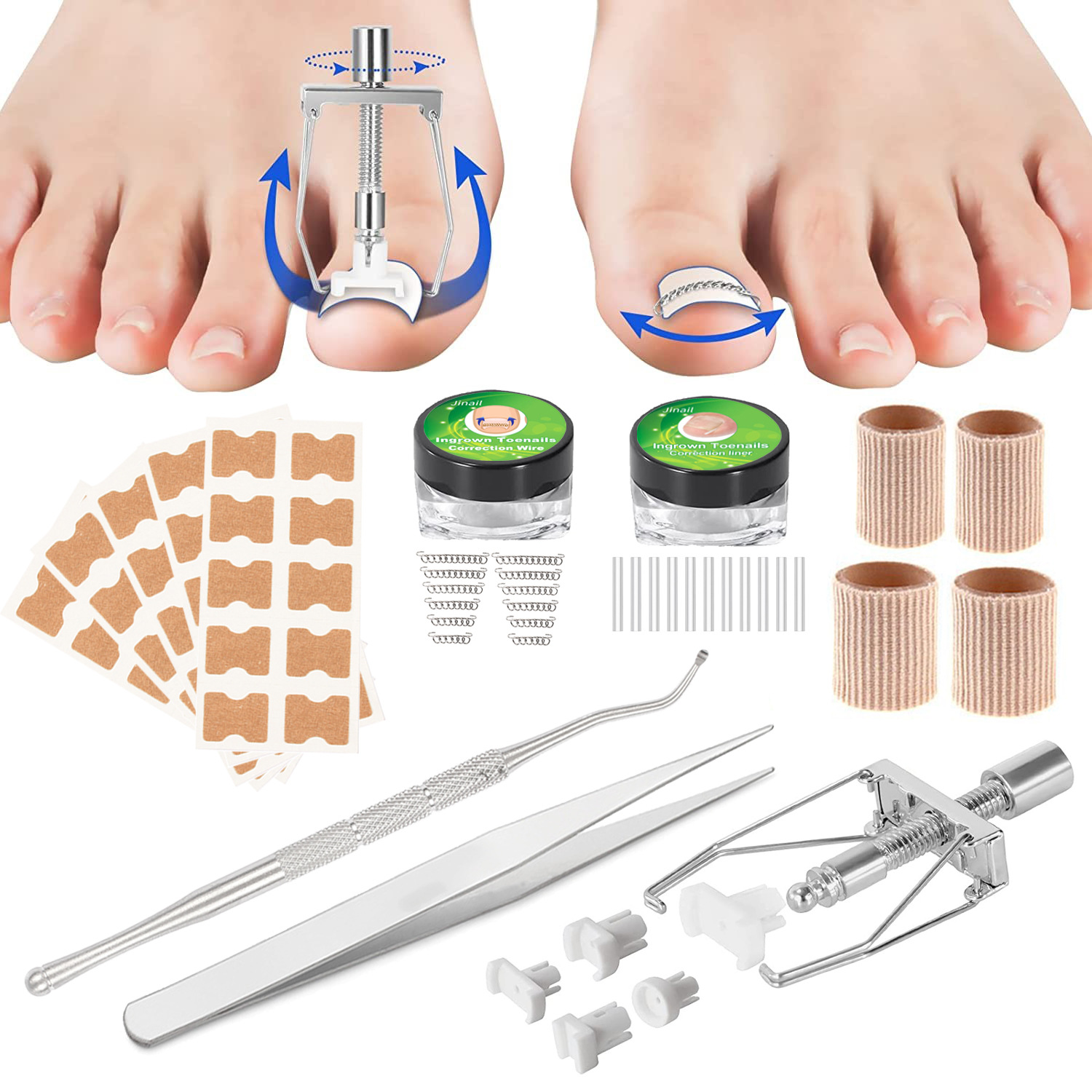 Nail inlay corrector tweezers nail remover nail buckle nail beauty nail paste C- shaped filling pad slot toe suit