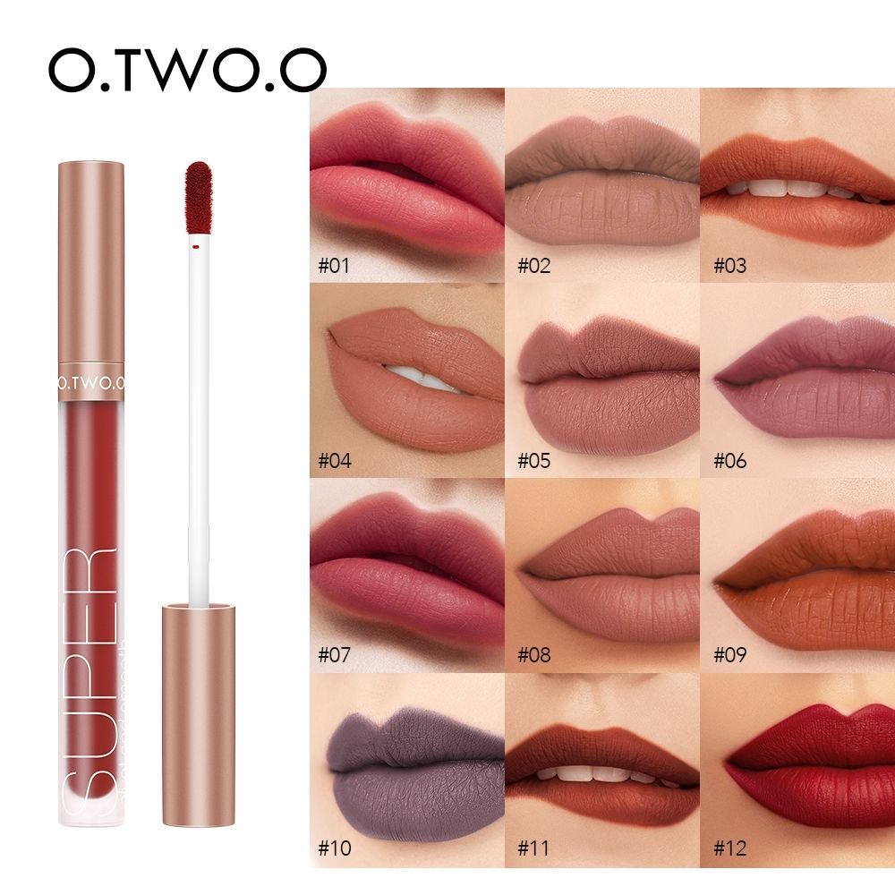 新款12色蜜语丝绒哑光唇彩 持久不沾杯不掉色哑光唇釉口红 OTWOO