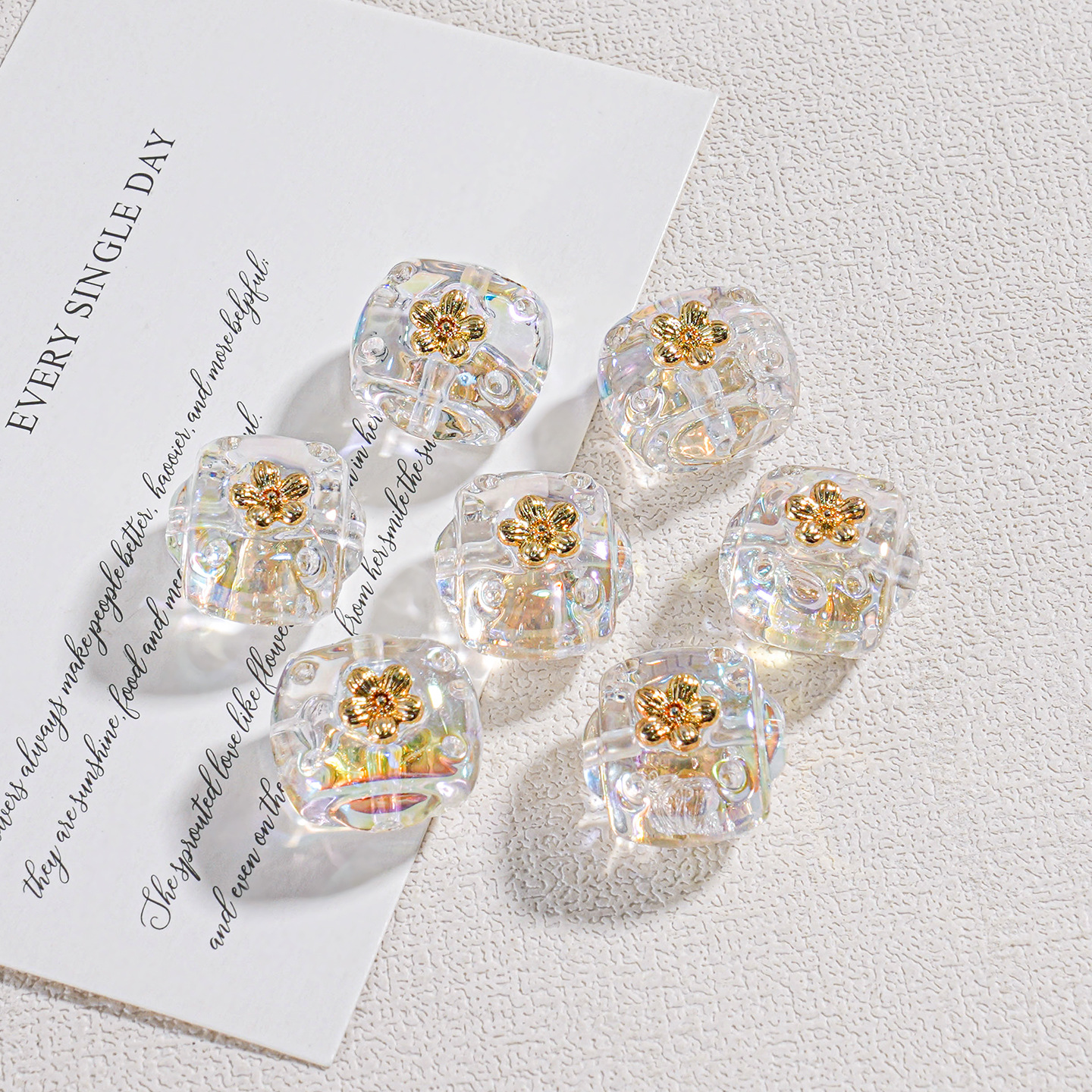 Cadena de teléfono móvil de resina de viento de lujo ligero, cadena de muñeca corta con cuentas hecha a mano transparente, material de accesorios de bricolaje cuadrado de moda