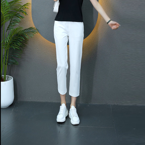 Summer 8/8 Pencil Skirt Women 9/9 Sports Casual Skirt Thin Elastic Smoked Pipe Pants with Elastic Waist Women's Skirt High Waist Slimming Women