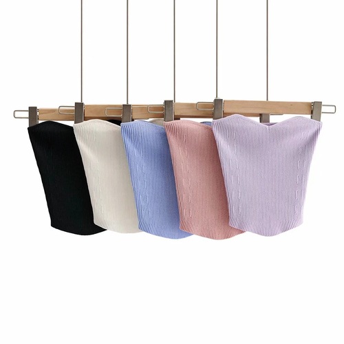 夏款 韩版修身款纯色露脐短款麻花针织露脐背心 抹胸