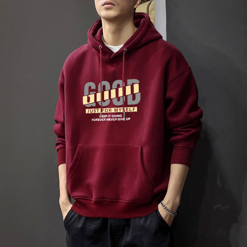 Otoño nuevo suelto pesado sudadera con capuzas letras masculinas y femeninas estilo de moda americana estilo de Hong Kong pareja camisa de manga larga