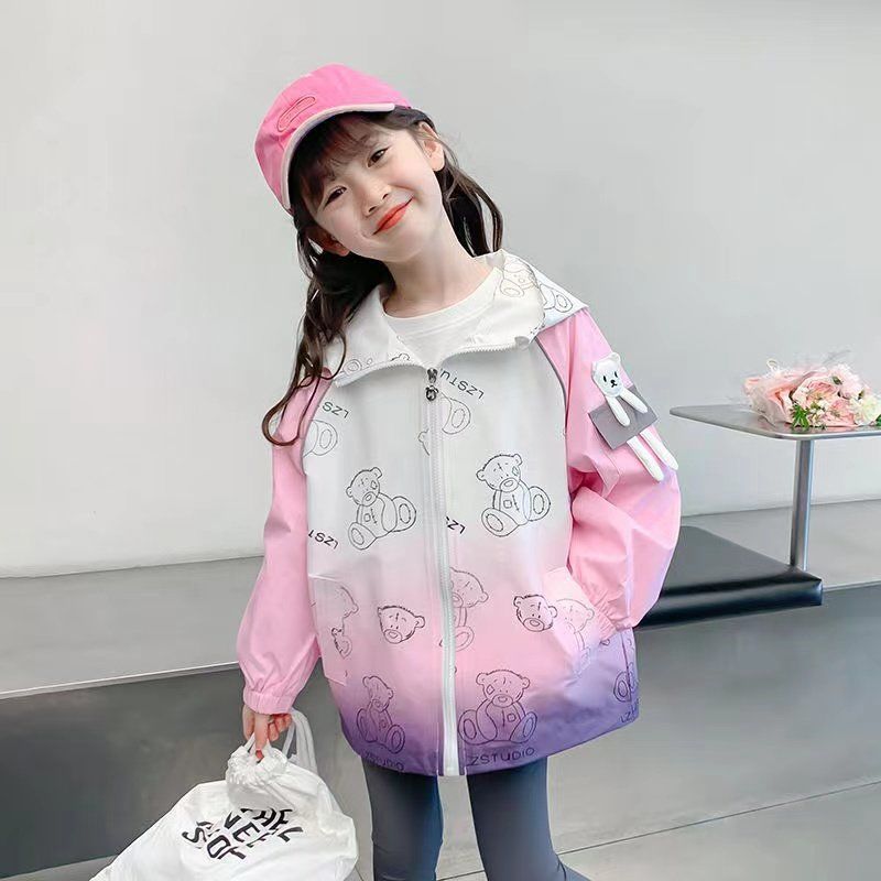 Chaqueta para niñas modelos de primavera y otoño 2025 nueva ropa para niños de estilo occidental chaqueta de degradado de primavera para niñas