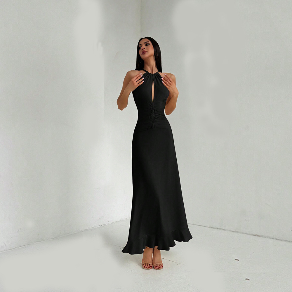Women's Summer V-Neck Sleeveless Maxi Party Dress