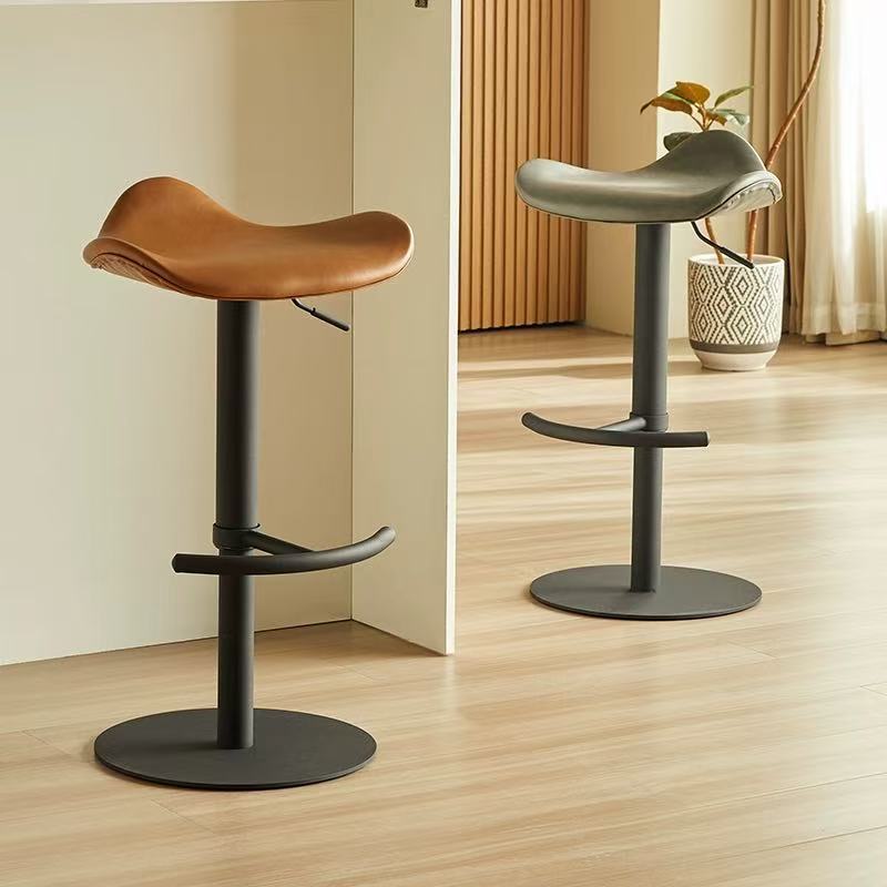 Bar Chair for Home Use, Trendy Milk Tea Shop Adjustable Swivel Chair, Modern Simple Solid Bar Front Desk High Stool