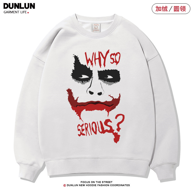 Clown Round Neck Sweatshirt Joker Batman Dc Movie Peripheral Retro Trendy Brand Loose Clothes Autumn and Winter Tops Clown Round Neck Sweatshirt Joker Batman Dc Movie Peripheral Retro Trendy Brand Loose Clothes Autumn and Winter Tops