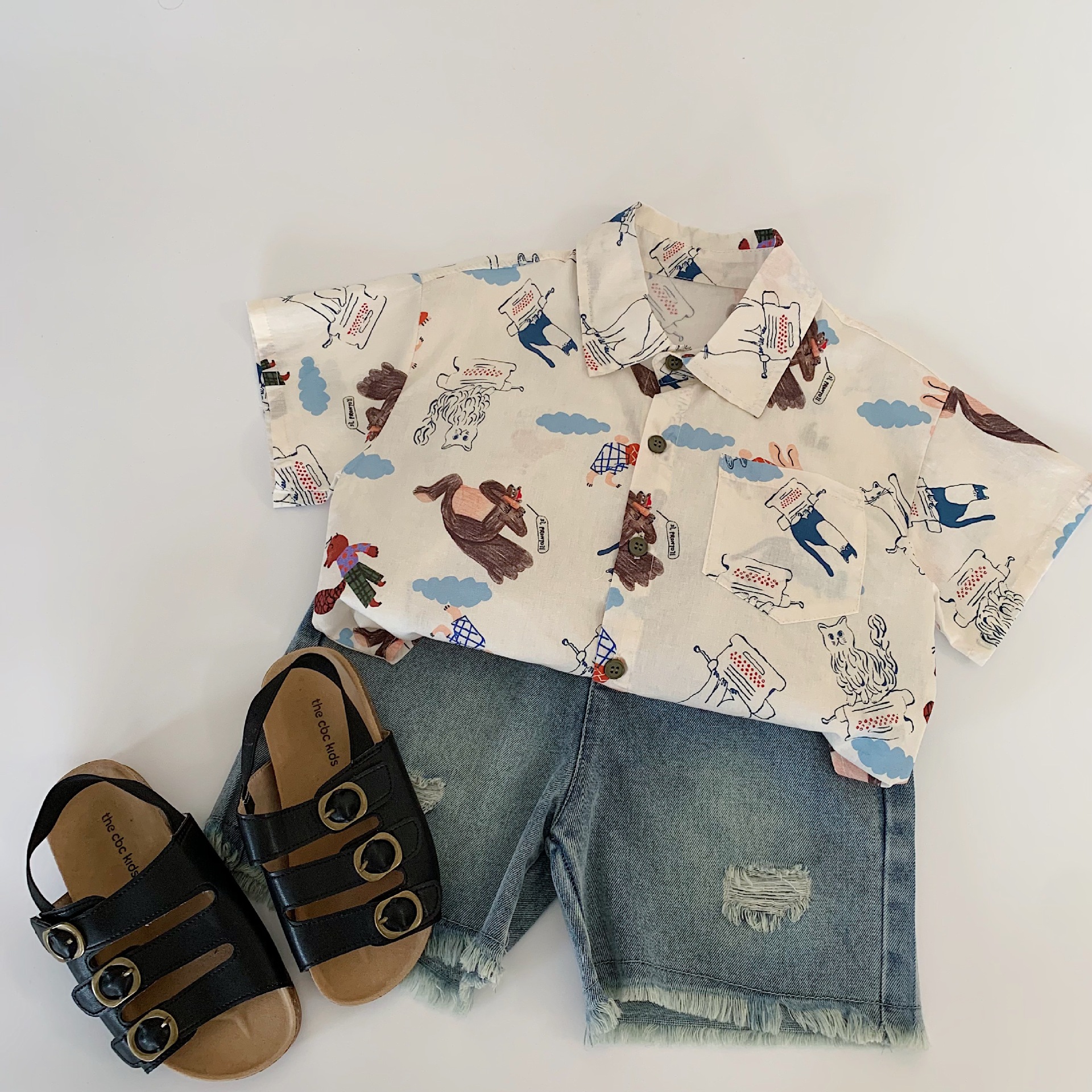 Camisa para niños Maibao camisa delgada para niños verano 2025 nuevo estilo top de manga corta ropa de verano para niños al por mayor