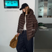 JVV十三行2025冬季新款时尚简约连帽短款白鸭绒羽绒服外套女71277