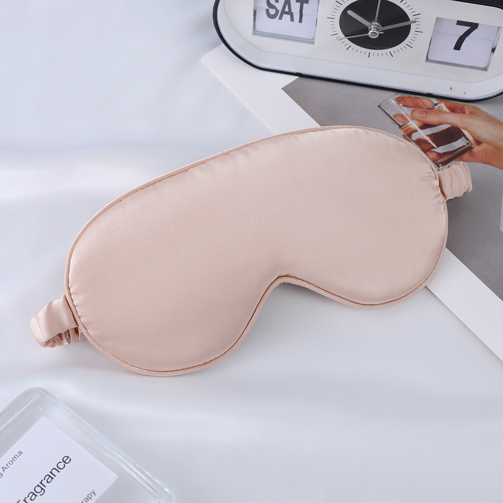 Máscara de Ojos de seda artificial de doble cara de seda de morera sombreado máscara de ojo del sueño logotipo impreso viajes al aire libre esencial en stock al por mayor