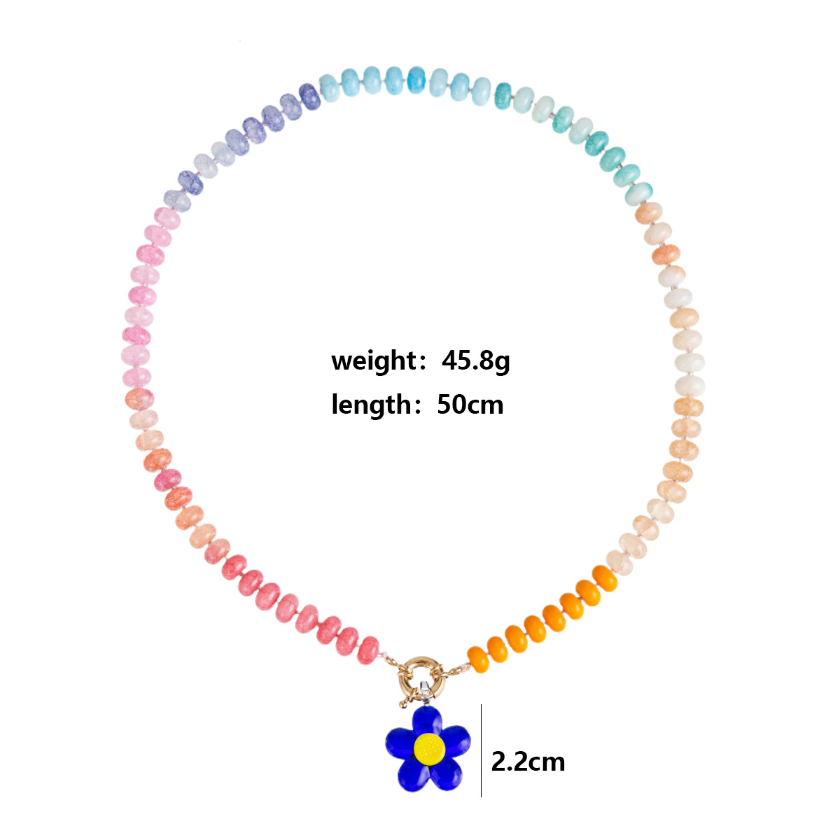 주판구슬 1호 + 노란색 하트 진한 파란색 꽃