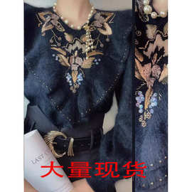 专柜撤回尾单女装慵懒风小众设计感百搭复古感针织上衣