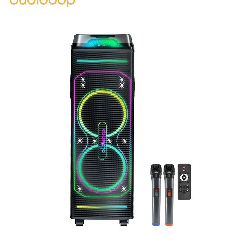 Altavoces Bluetooth de alta potencia doble 8 pulgadas KTV karaoke casero cuadrado K canto al aire libre tarjeta de sonido