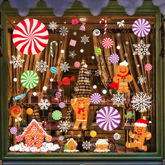 Christmas Gingerbread Man Sticker Decorative Glass Sticker Snowman Christmas Sticker Party Decor Sticker Window Decal