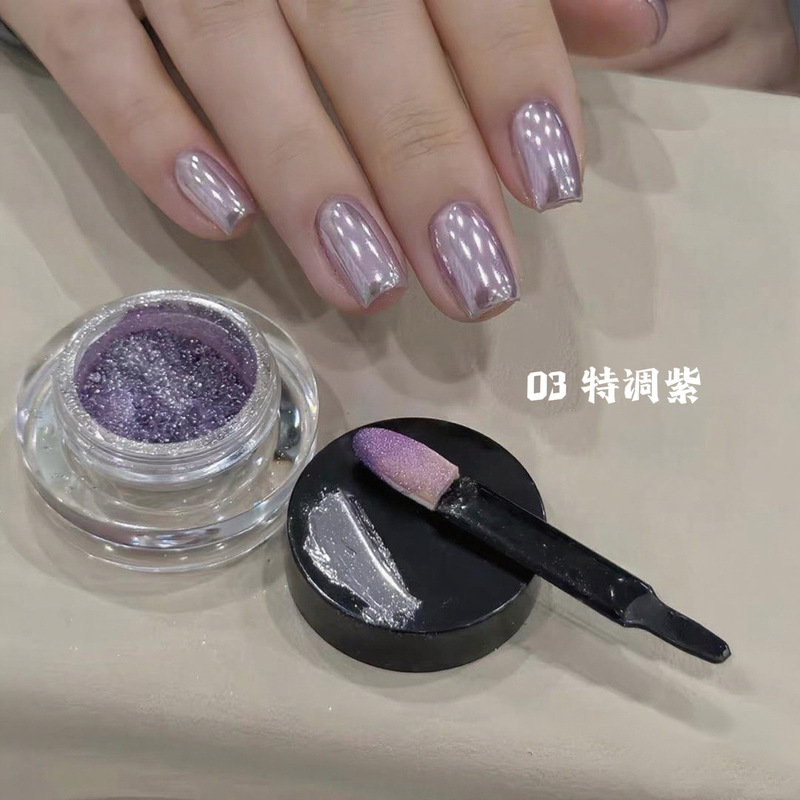 ホット販売高光沢マジックミラーパウダーシルバーメッキシリーズネイルアート用品シャンパンカラーシルキー非粒子高光沢ミラーパウダー|undefined