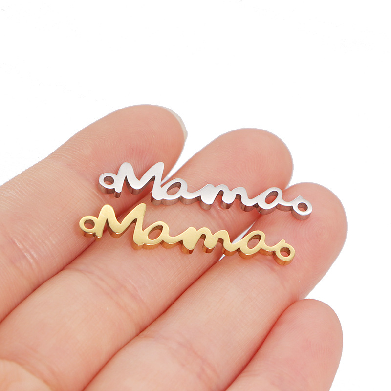 2g Weight Pendant Jewelry Making Type 7*32mm Jewelry Making Size DIY Jewelry Accessories Classification 304 Stainless Steel Material Mother'S Day Festival Letter Pattern Polishing, Plating Design Simple Style, Classic Style Style 7*32mm 304 Stainless Steel Letter Pendant 8