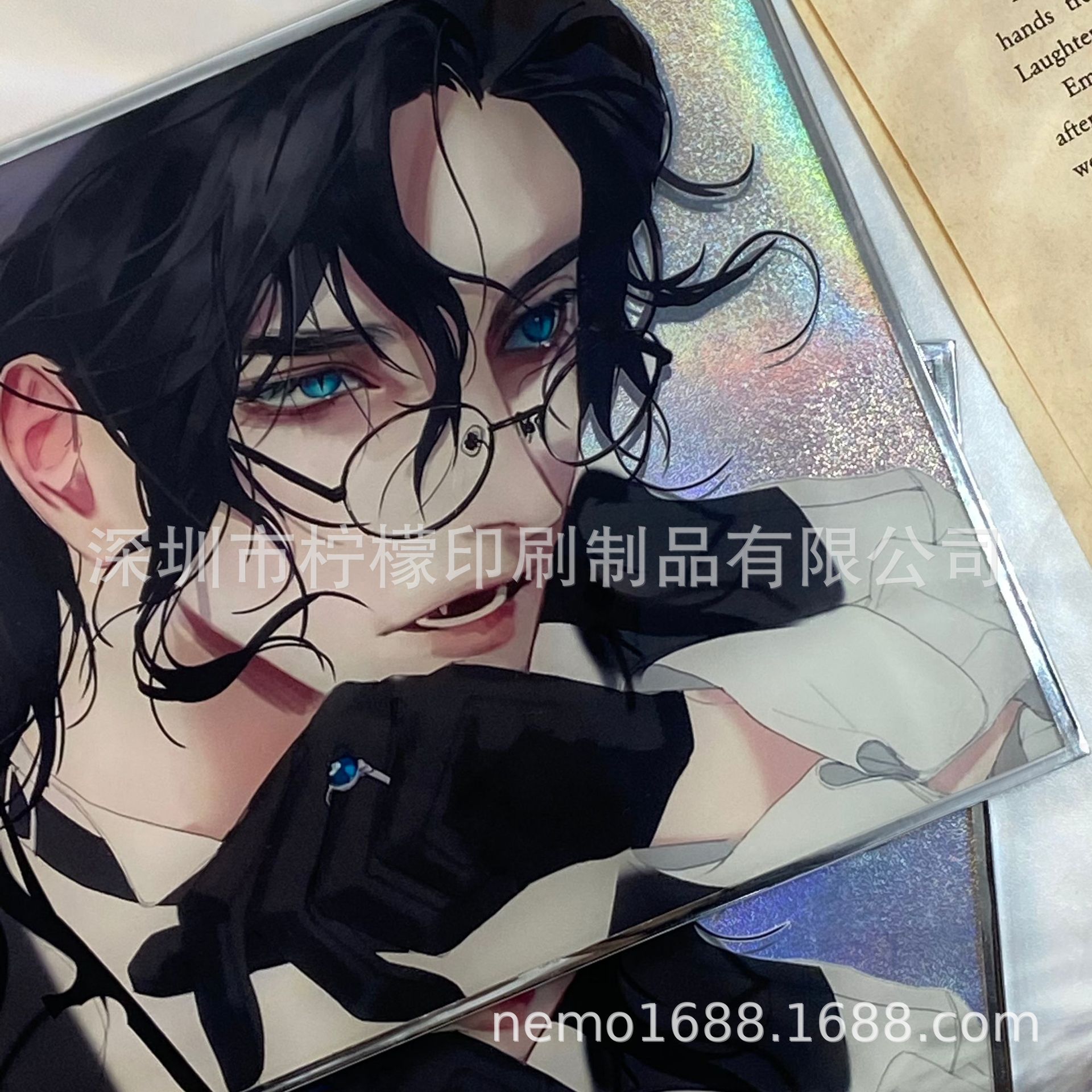 日本动漫亚克力镭射双闪色纸CP漫展流沙景深色纸无料签绘板周边