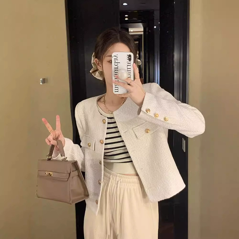 Теплая зимняя укороченная куртка, стиль Chanel, французский стиль