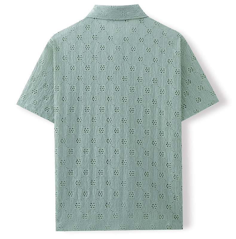 Herren Jacquard Hemd Mit Kurzem Arm Für Den Sommer_voghion.com