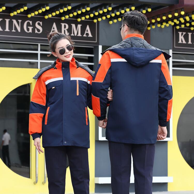 Invierno de algodón grueso tira reflectante desmontable chaqueta de algodón quinta generación de chaqueta de algodón caliente al por mayor hombre