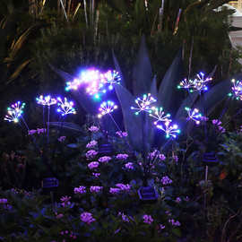 跨境户外花园装饰太阳能灯草坪铜线花头灯庭院装饰防水景观地插灯