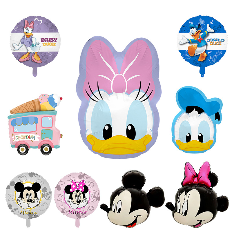 外贸新品唐老鸭米奇黛丝米妮铝膜造型气球儿童生日派对主题布置