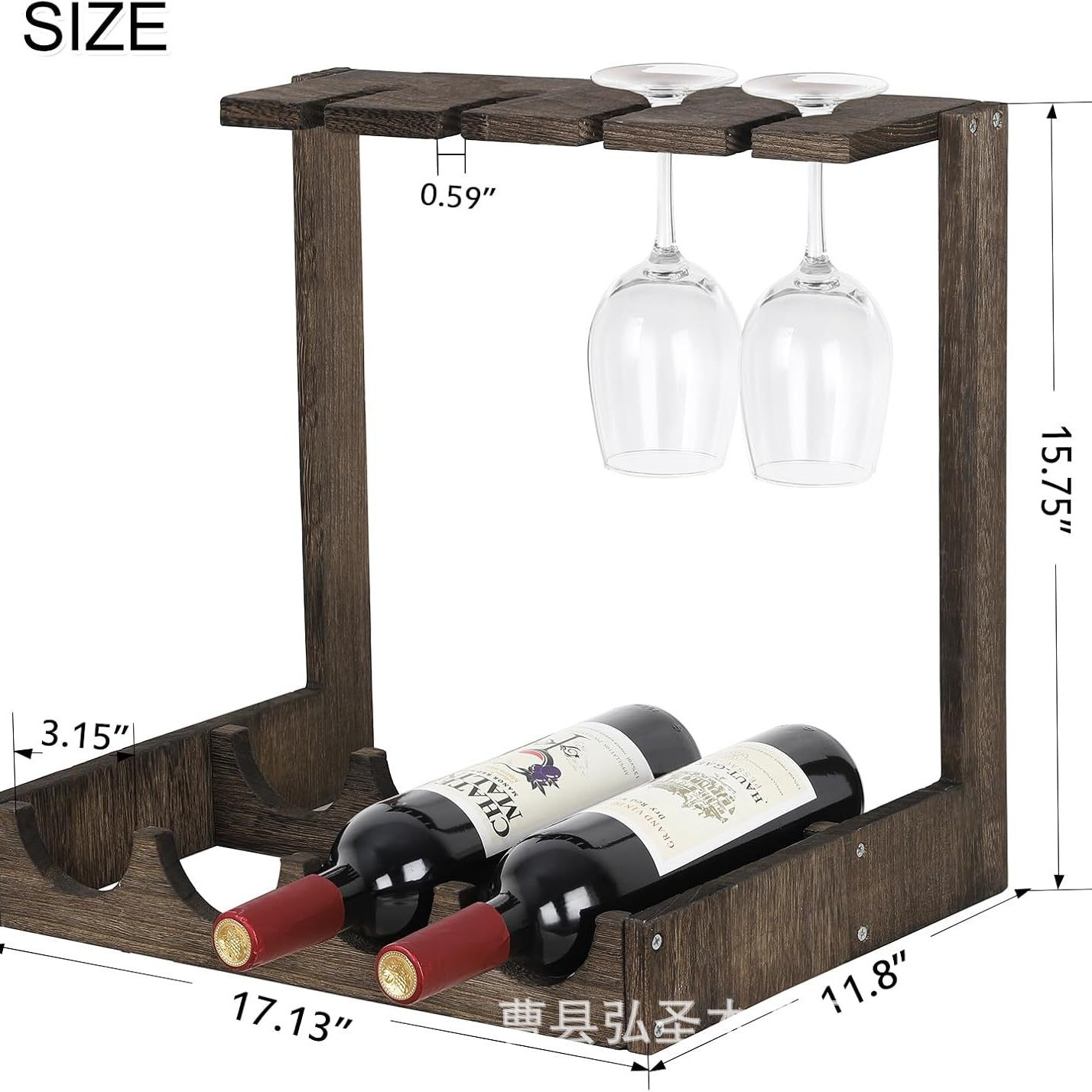 Nuevo estilo transfronterizo estilo country americano copa colgante boca abajo estante de almacenamiento de botellas de vino de escritorio retro estante de almacenamiento de vino al por mayor