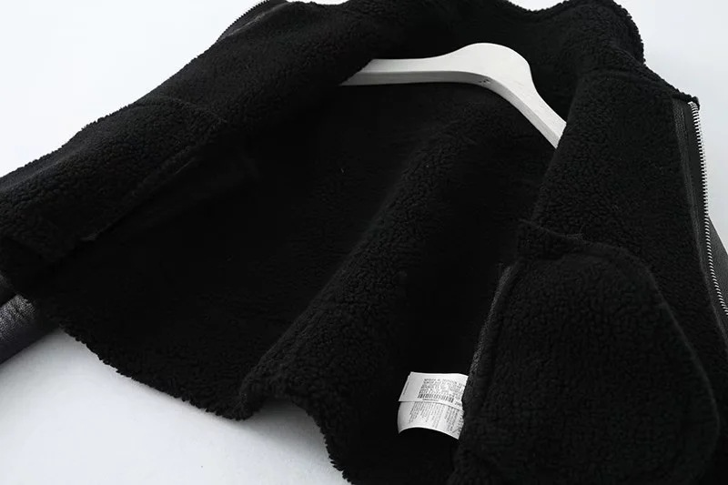 Urban casual, fashionable and simple faux leather jacket, a new winter top for women, a loose and slimming European and American style coat pic 8