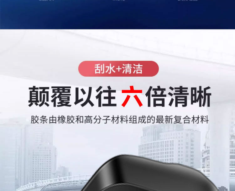 Six-layer rubber strip wipers suitable for Zero Run C10/S01/t03/C01/Frameless Silent HD 6-Rubber-Strip Wipers