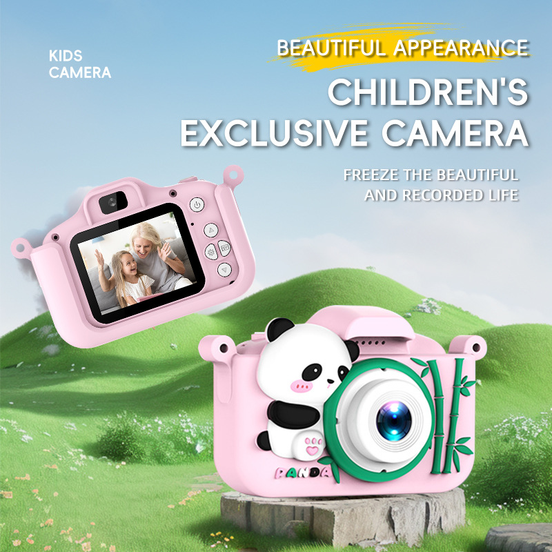 Cross-Border Cartoon Children's Digital Camera Cartoon Cute Panda Snail High-Definition Dual Camera Video Mini Camera