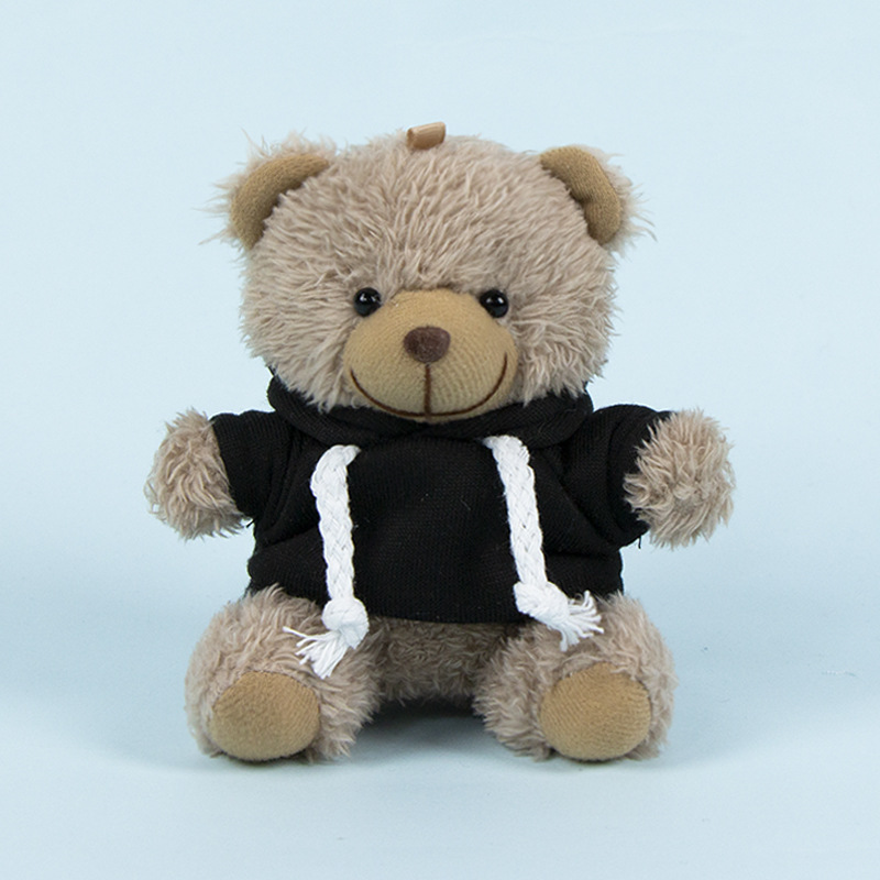 Lindo osito llavero colgante regalo creativo muñecas de peluche vestidas osito de peluche colgante de mochilas escolares para parejas