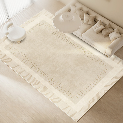 Xiaohongshu carpet floor mat living room cream style living room 2024 new light French bedroom bedside high-end sense