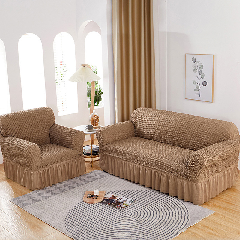 Falda funda de sofá de gasa de burbujas todo incluido cubierta elástica cubierta antipolvo cubierta de sofá al por mayor transfronteriza cojín de toalla de sofá antideslizante