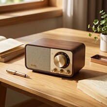JY66跨境创意复古音箱低音炮立体声插卡收音机木质蓝牙音响批发