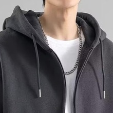 时尚开衫加绒卫衣男士2025新款潮牌百搭学生休闲连帽衫拉链外套