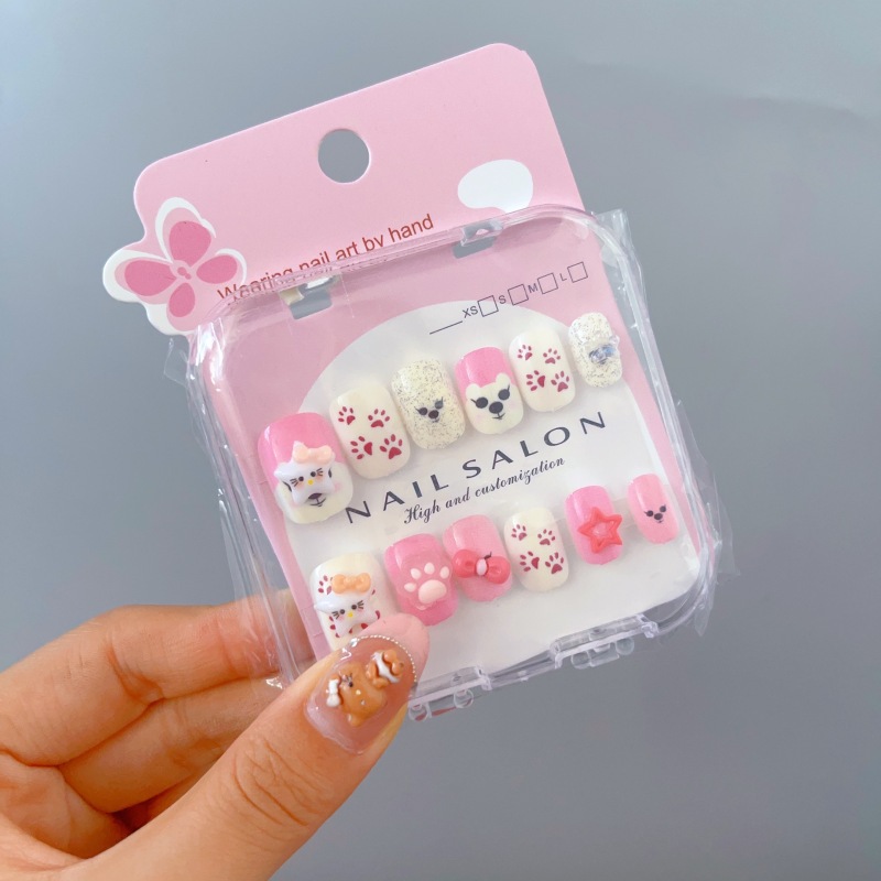 Niños que usan uñas niñas cortas 2025 nuevo estilo de alta sensación pegatinas de uñas no tóxicas y inodoras pegatinas de uñas especiales para niñas