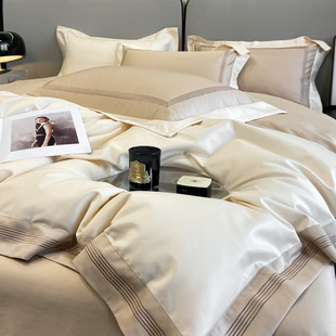 Pure Cotton Light Luxury Four-piece Set All Cotton Long-staple Cotton Bed Hat Four-piece Set European-style Embroidery Gift Box Pure Cotton Four-piece Set