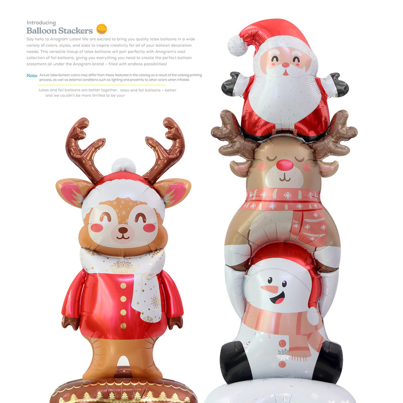 クリスマスパーティーの装飾写真背景バルーン 4D 立体立ちトナカイ雪だるまサンタクロース漫画バルーン|undefined