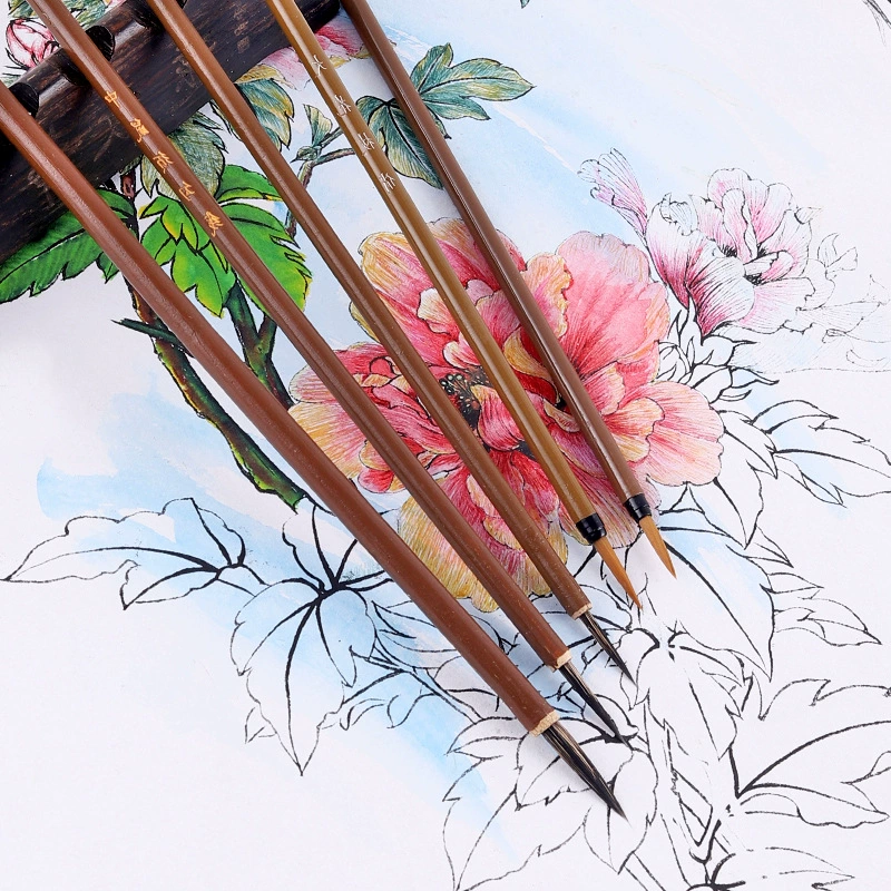 Каллиграфия тушью и кистью Xiaoyi Wolf Wolf Wool Pen Calligraphy Painting Flowers and Birds Flowers and Birds Gongcai Flower Zhi Zhi Zi Tuotai White Design