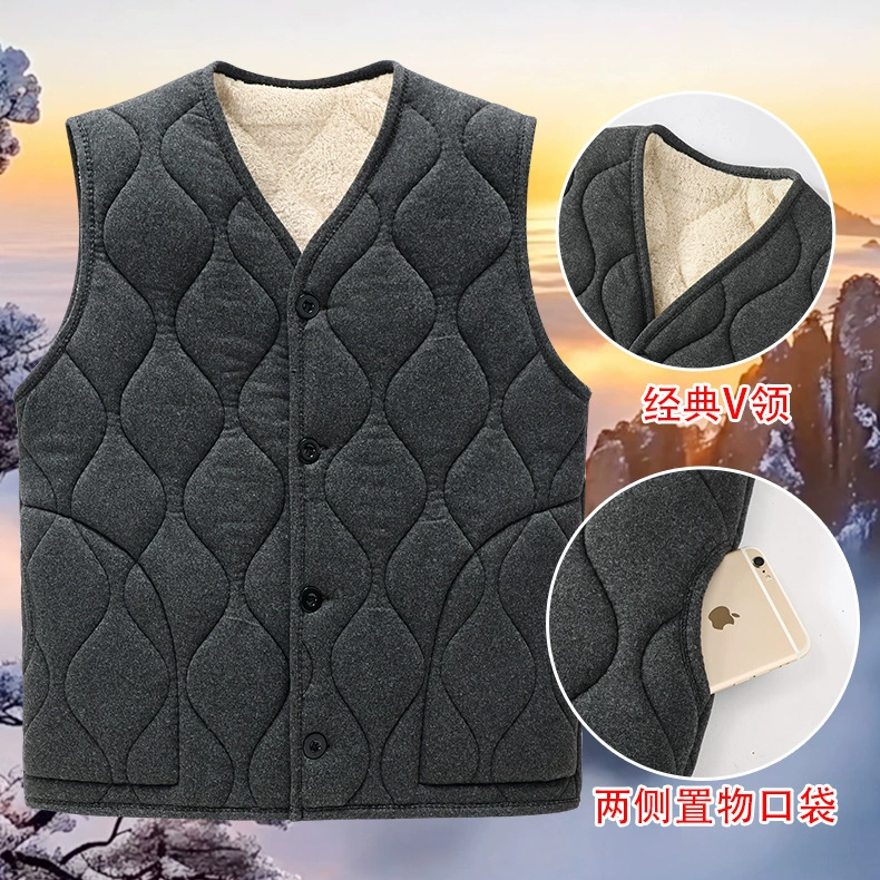 Старик плюшевый жилет теплый осенью и зимой