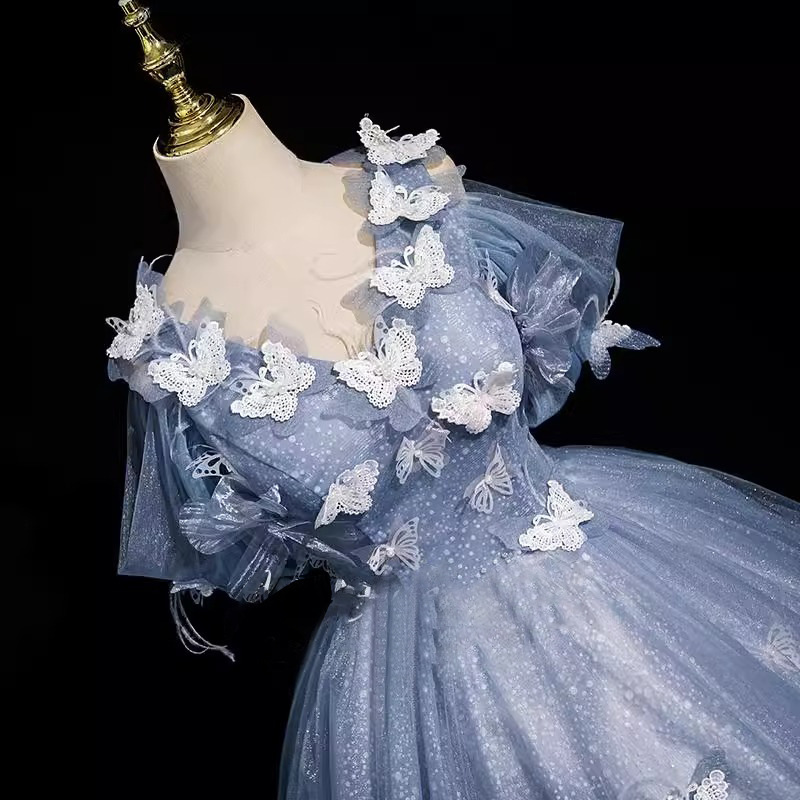 Nuevo vestido de noche de mago, mariposa tridimensional, lujo ligero, vestido de noche de banquete de alta gama, vestido de noche de temperamento de anfitrión de cumpleaños
